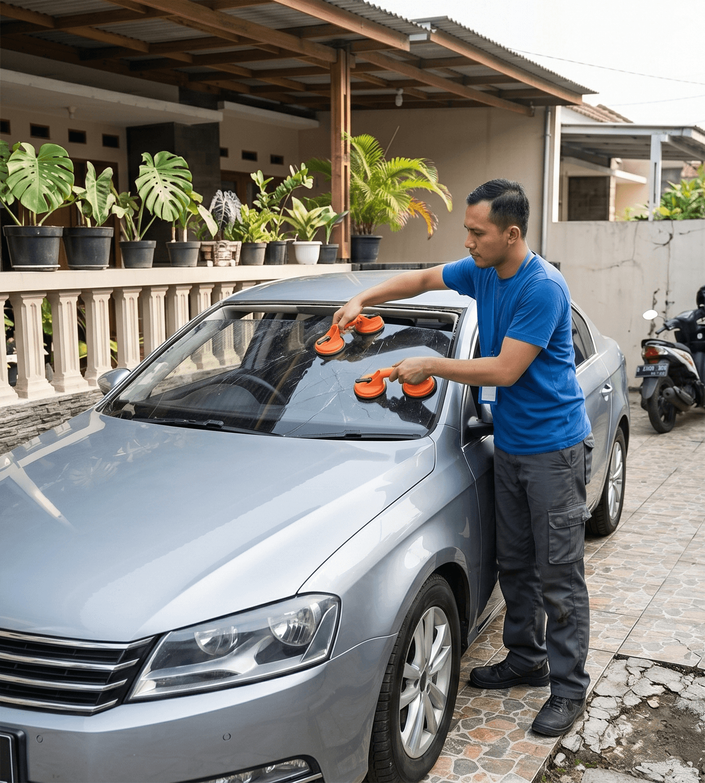Proses lepas kaca retak